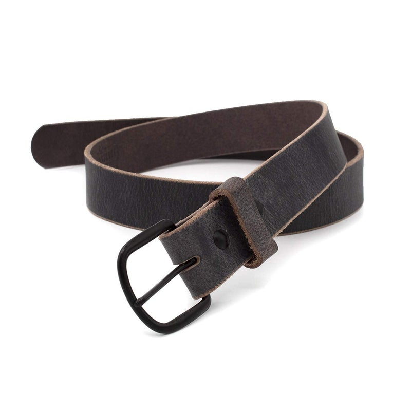 Main Street Forge Bootlegger Leather Belt | Made in USA | Gray with Black Buckle - 34 - Image 3